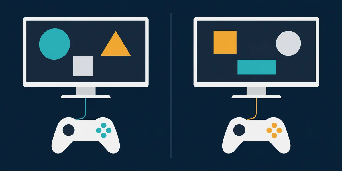 Redaktionelle Grafik zur Trennung von Controller- und Tastatureingaben in zwei Core-Keeper-Instanzen