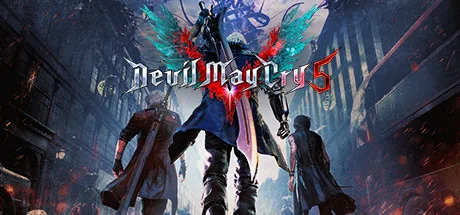 Official Devil May Cry 5 Steam header artwork used as context for a Nucleus Co-op setup guide